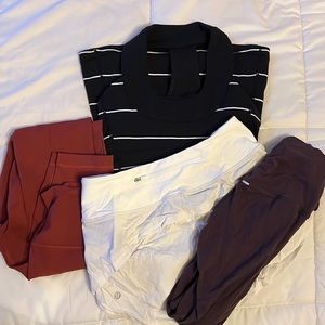 Lululemon Bundle: Top, 2 Leggings & Shorts - Size 4